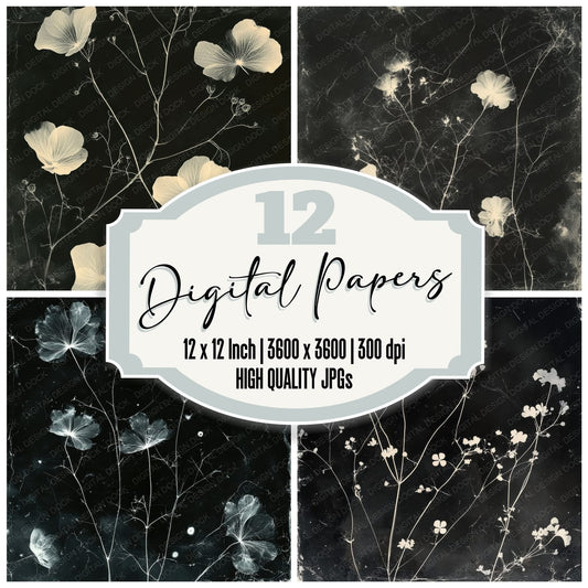 Xray Floral Film Digital Paper Pack (DDD004484)