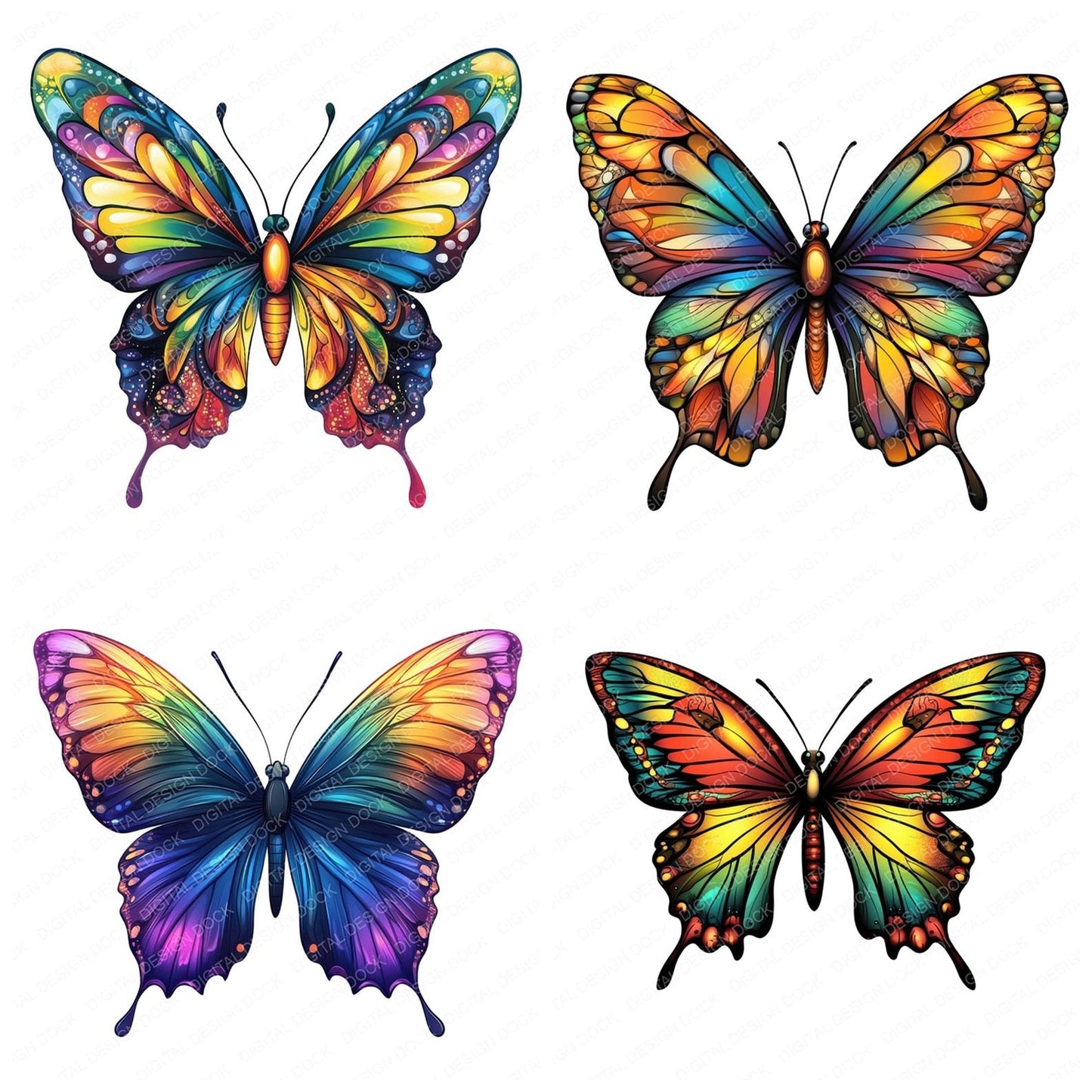 Abstract Butterfly Clipart Set (DDD004499)