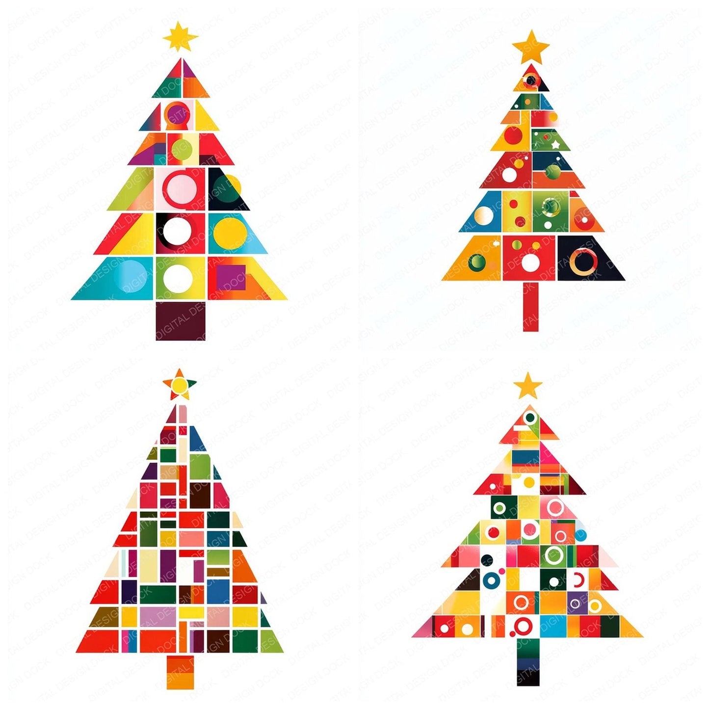 Abstract Christmas Tree Clipart Set (DDD004509)