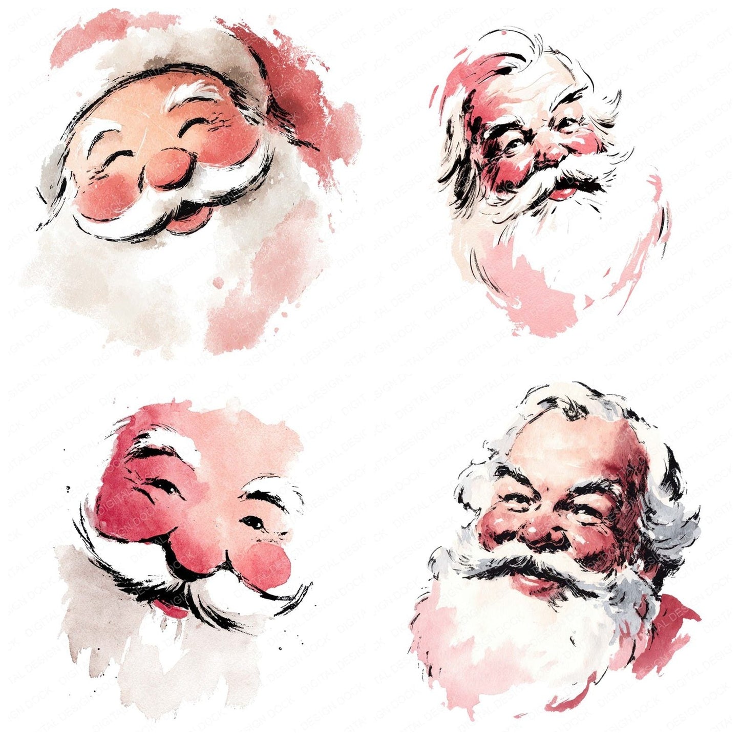 Abstract Santa Face Clipart Set (DDD004542)