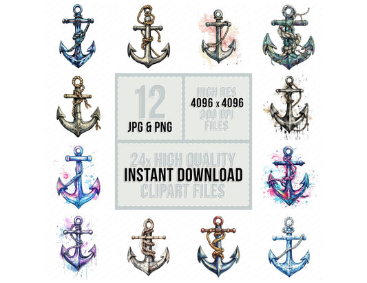 Anchor and Rope Clipart Set (DDD004575)