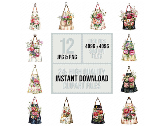 Apron with Pocket Flowers Clipart Set (DDD004617)