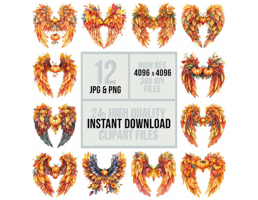 Autumn Harvest Angel Wings Clipart Set (DDD004630)