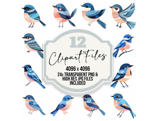 Bluebird Fabric Shapes Clipart Set (DDD004713)