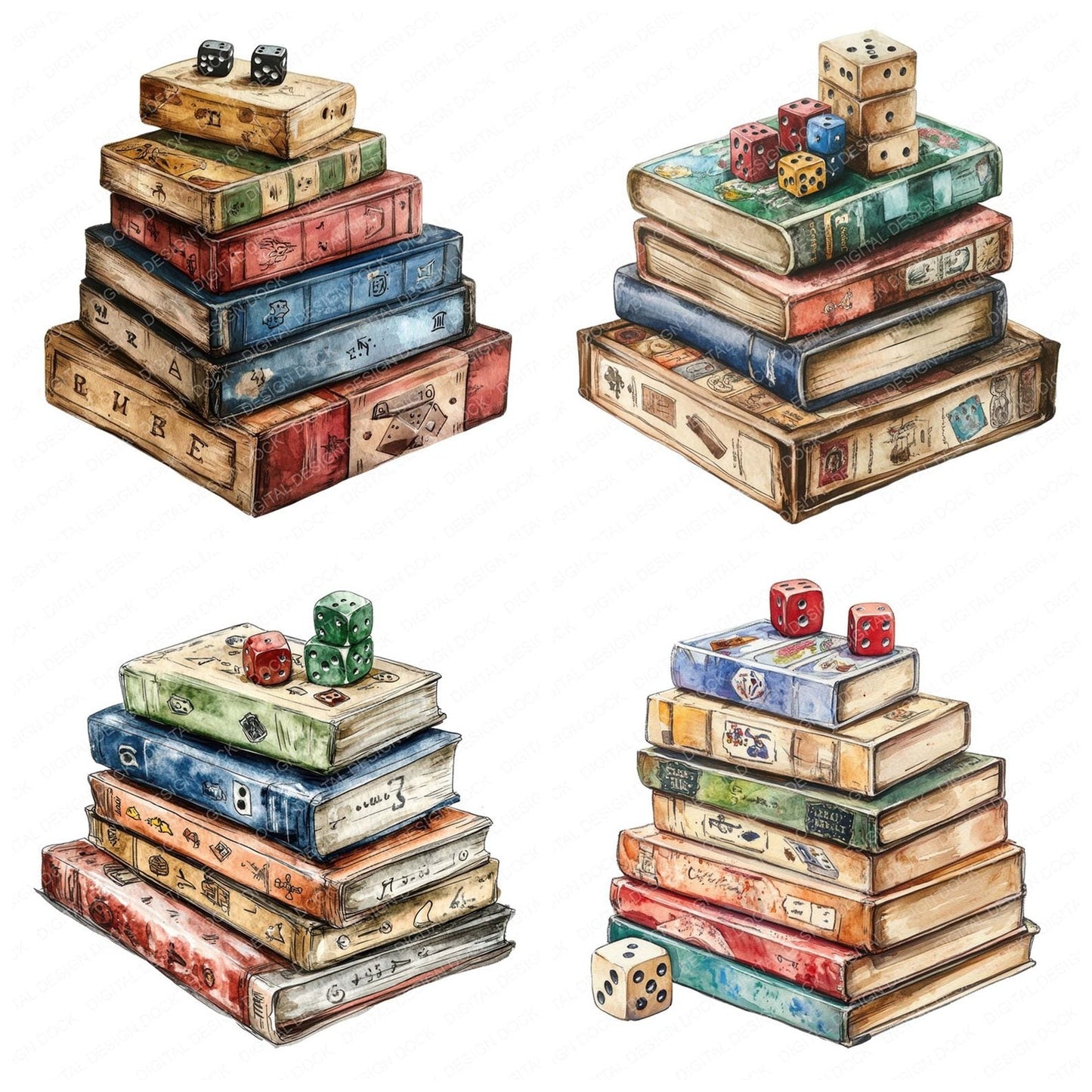 Board Games and Dice Clipart Set (DDD004716)