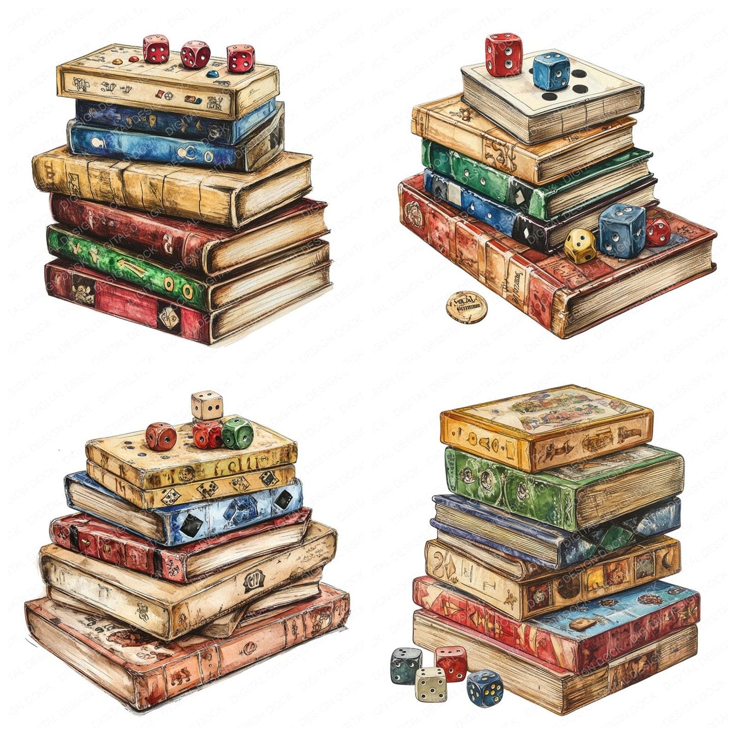 Board Games and Dice Clipart Set (DDD004716)
