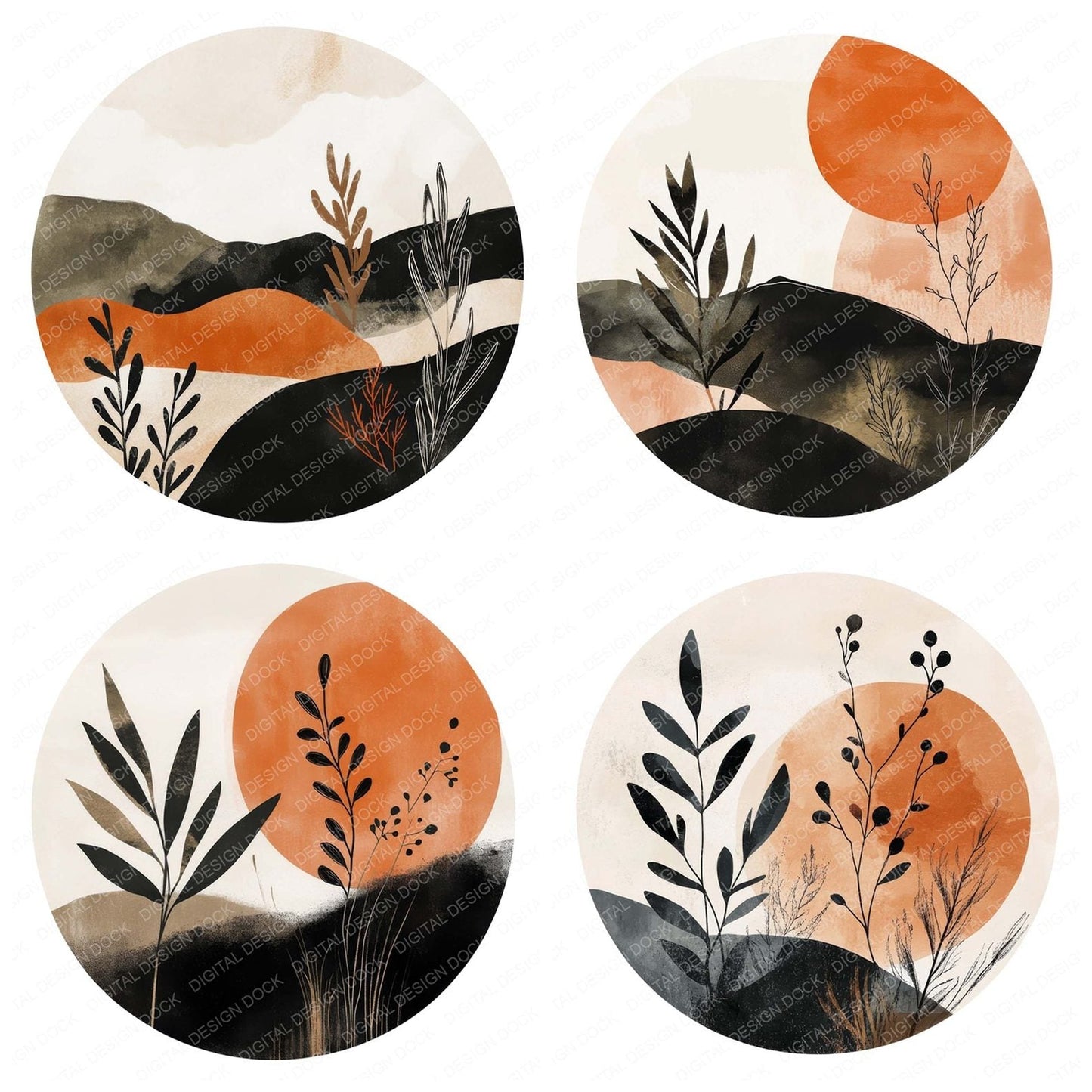 Boho Botanical Design Clipart Set (DDD004717)