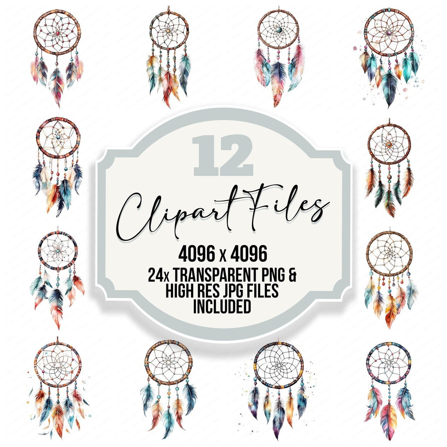 Boho Dreamcatcher Clipart Set (DDD004720)