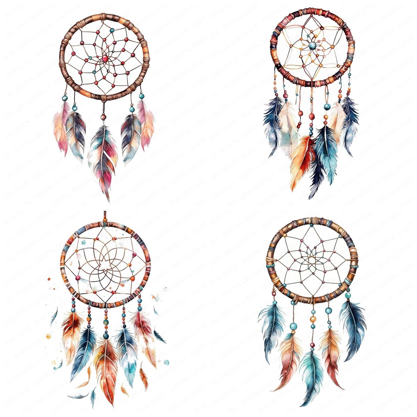 Boho Dreamcatcher Clipart Set (DDD004720)