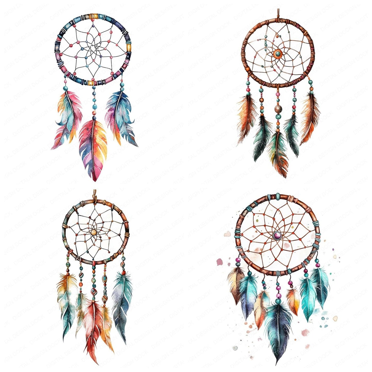 Boho Dreamcatcher Clipart Set (DDD004720)