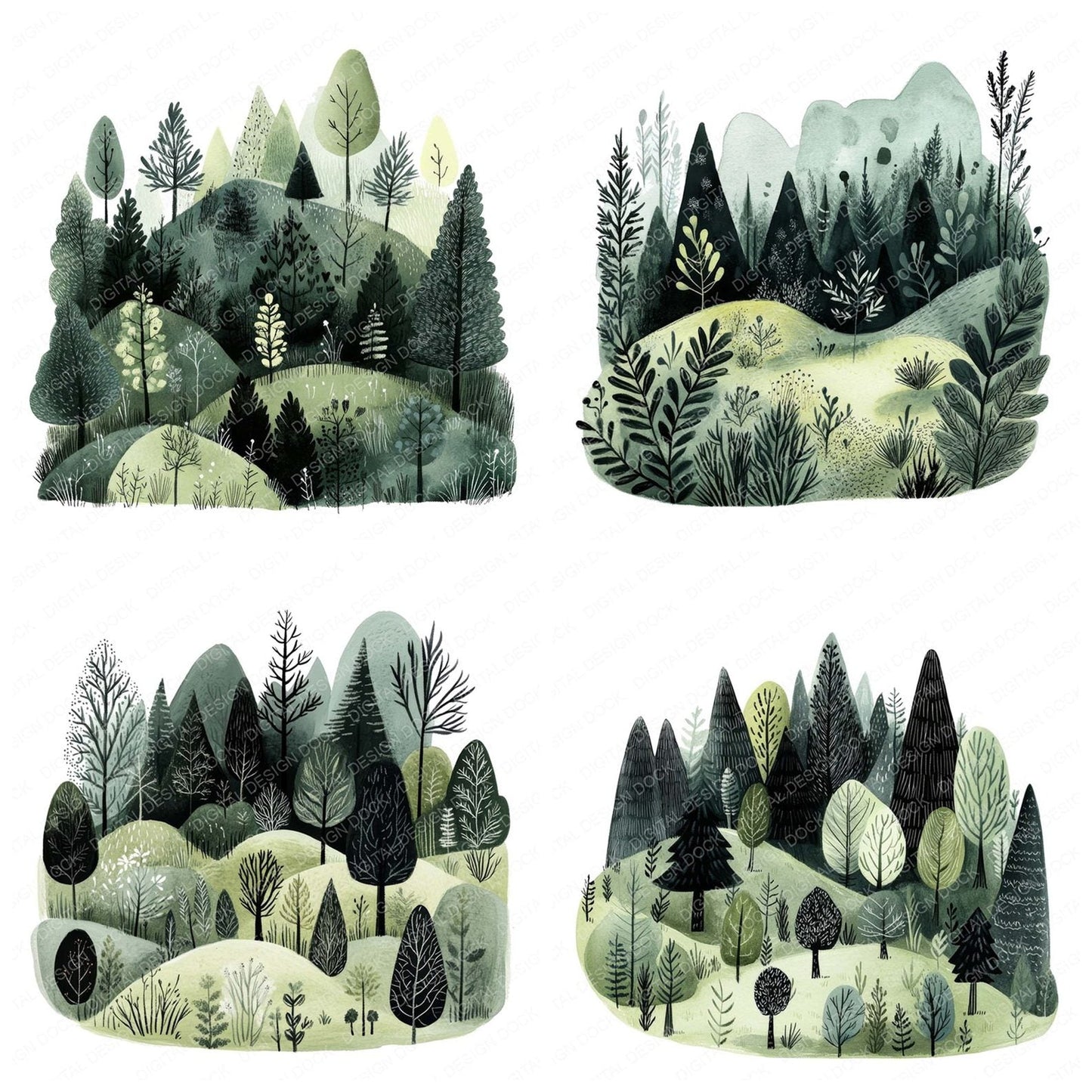 Boho Forest Clipart Set (DDD004731)