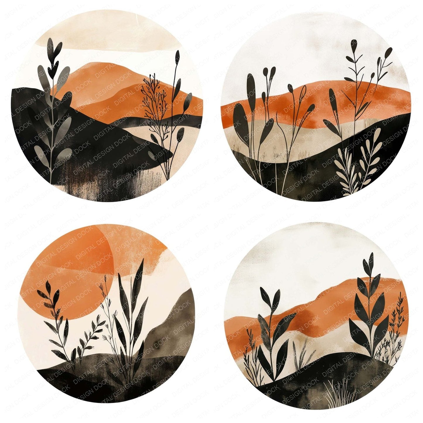 Boho Landscape Design Clipart Set (DDD004732)