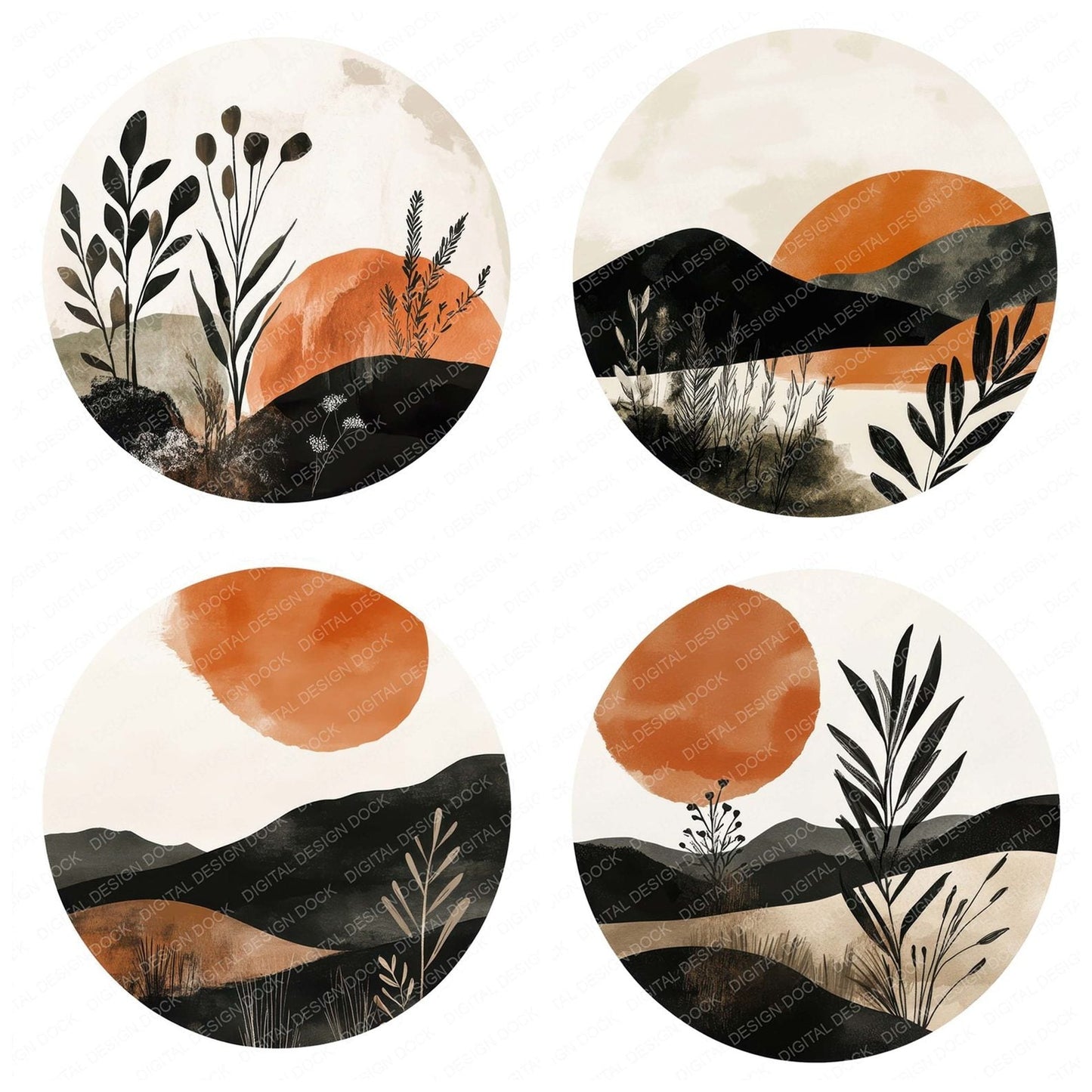 Boho Landscape Design Clipart Set (DDD004732)