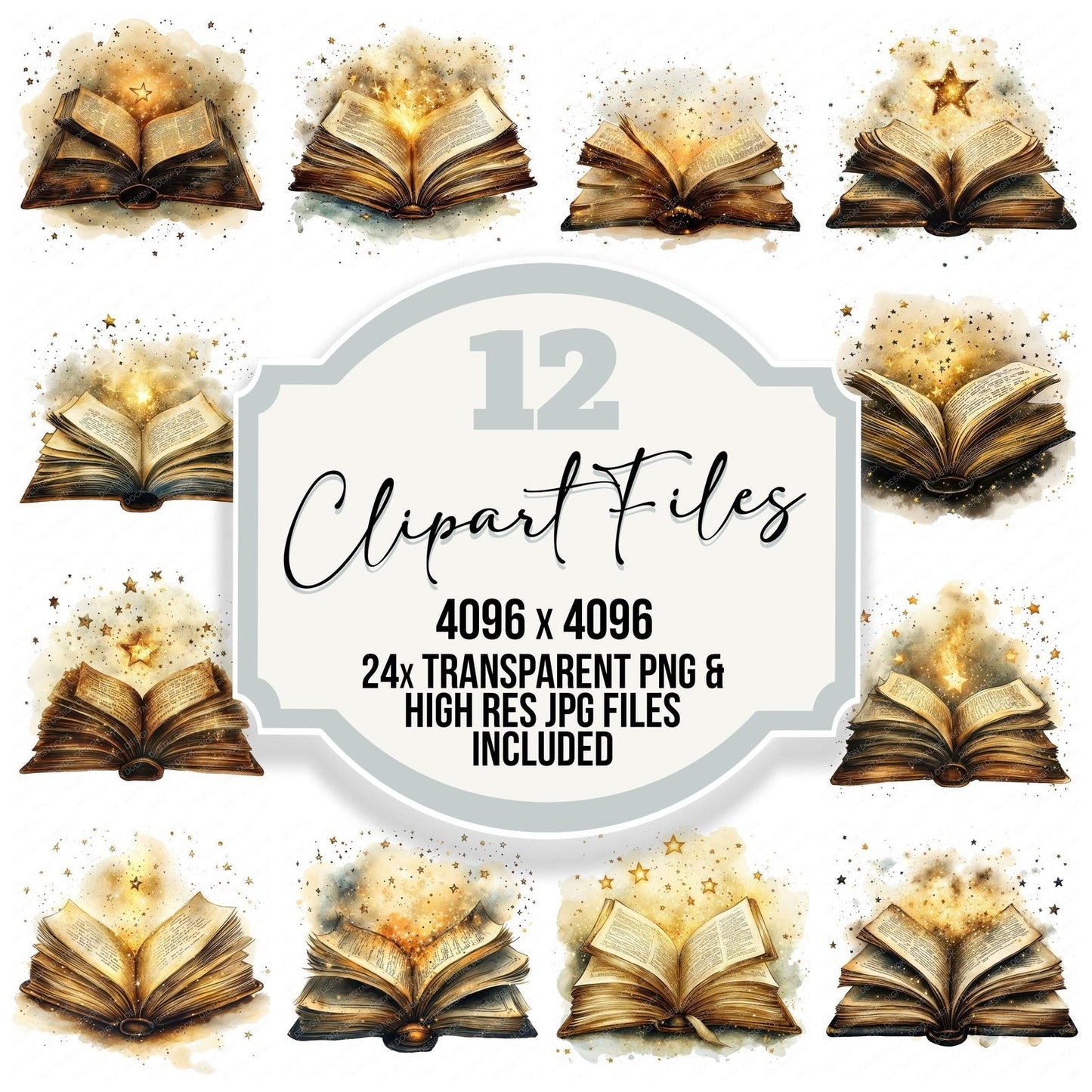 Book with Stars Clipart Set (DDD004755)