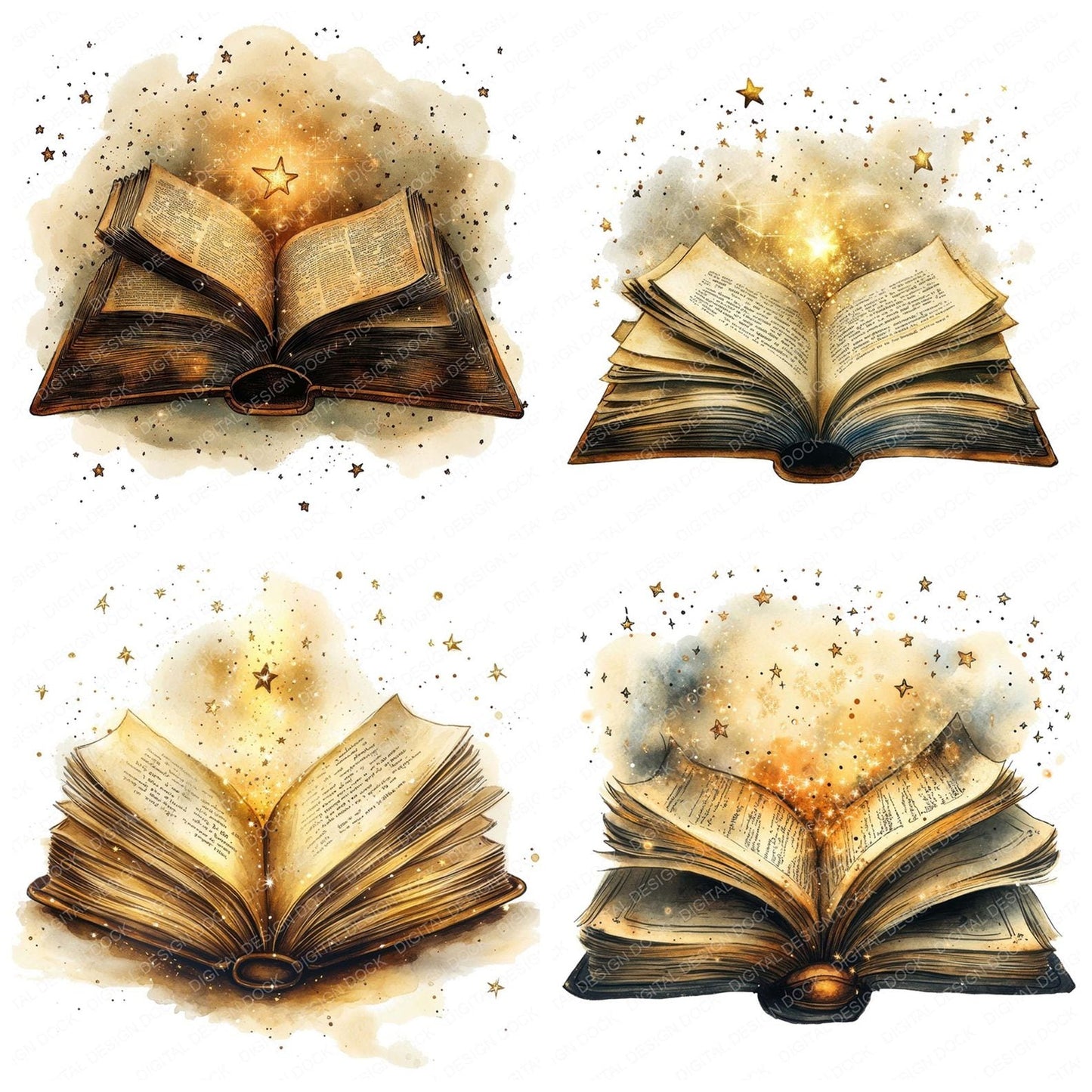 Book with Stars Clipart Set (DDD004755)
