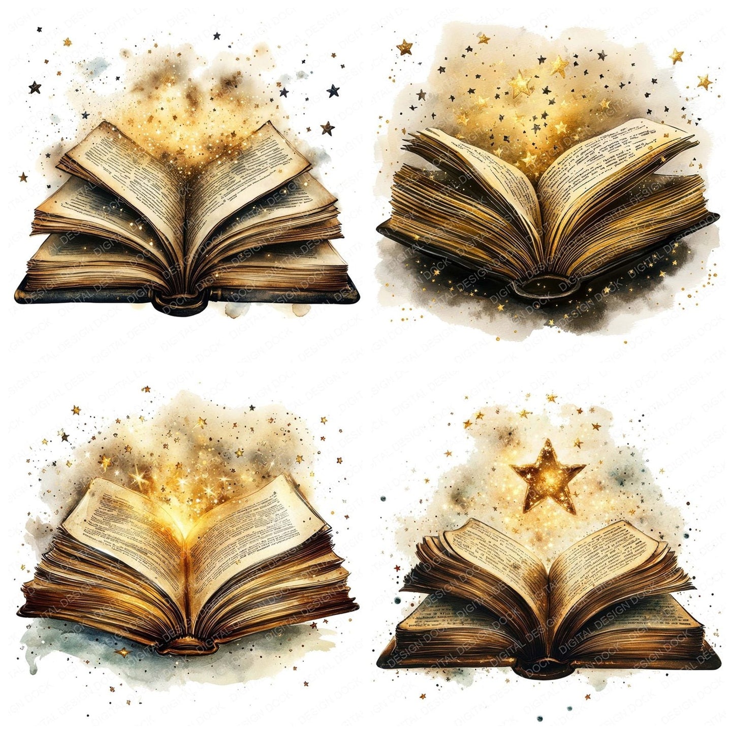 Book with Stars Clipart Set (DDD004755)
