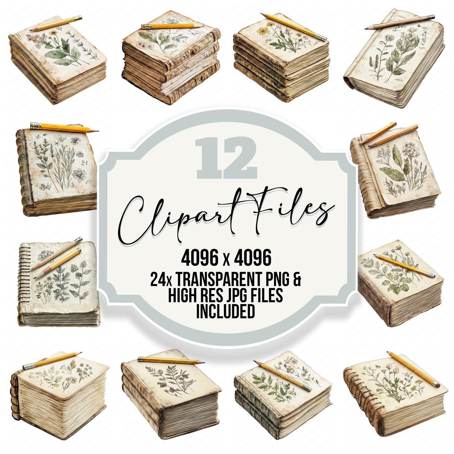 Botanical Field Journal Clipart Set (DDD004760)