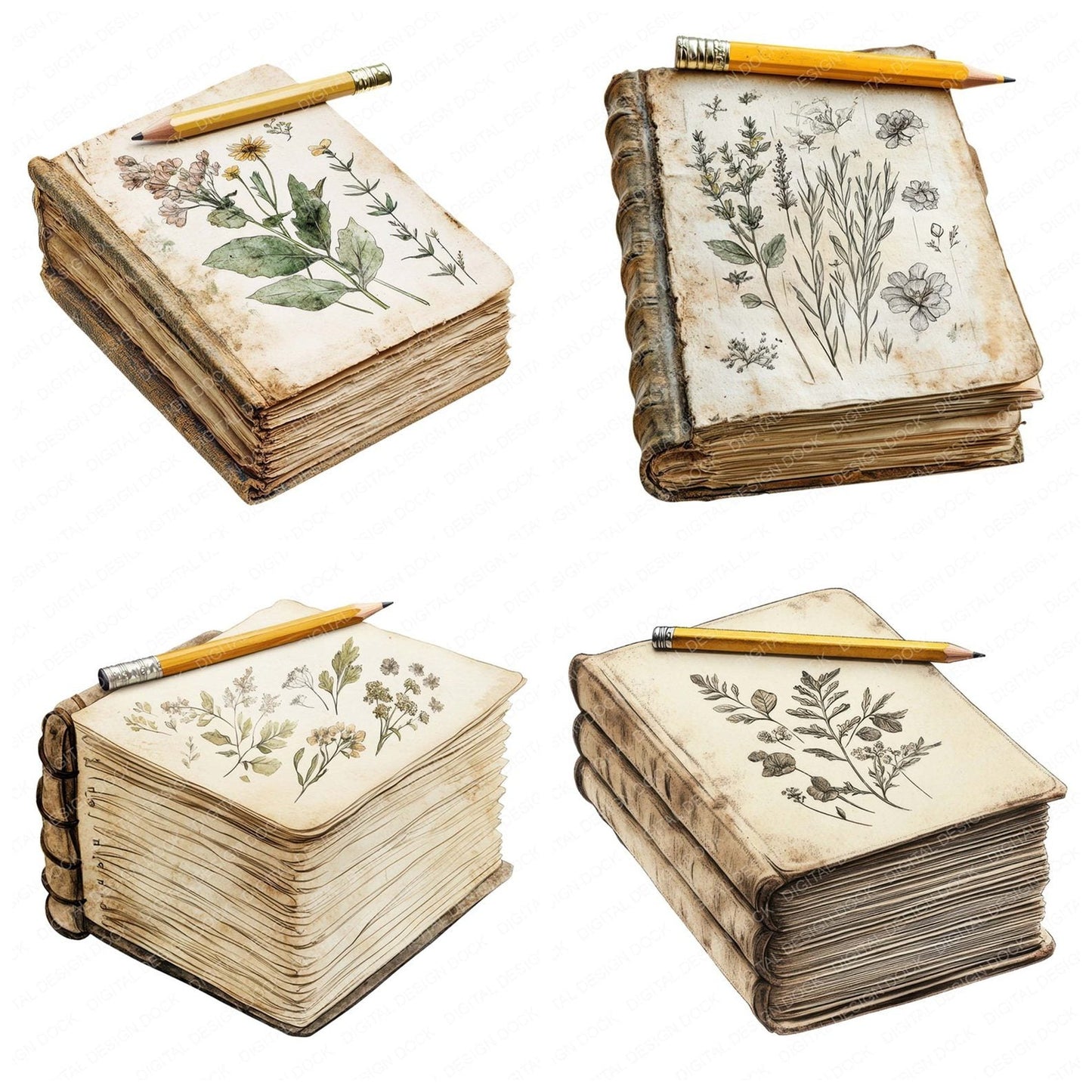 Botanical Field Journal Clipart Set (DDD004760)