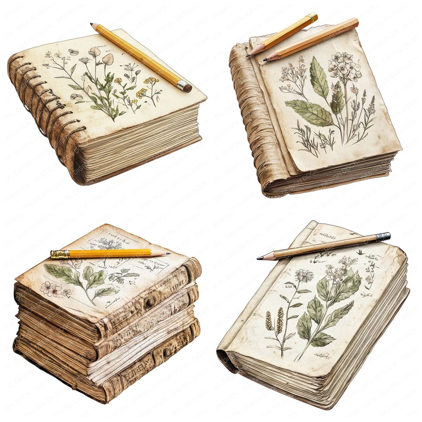 Botanical Field Journal Clipart Set (DDD004760)