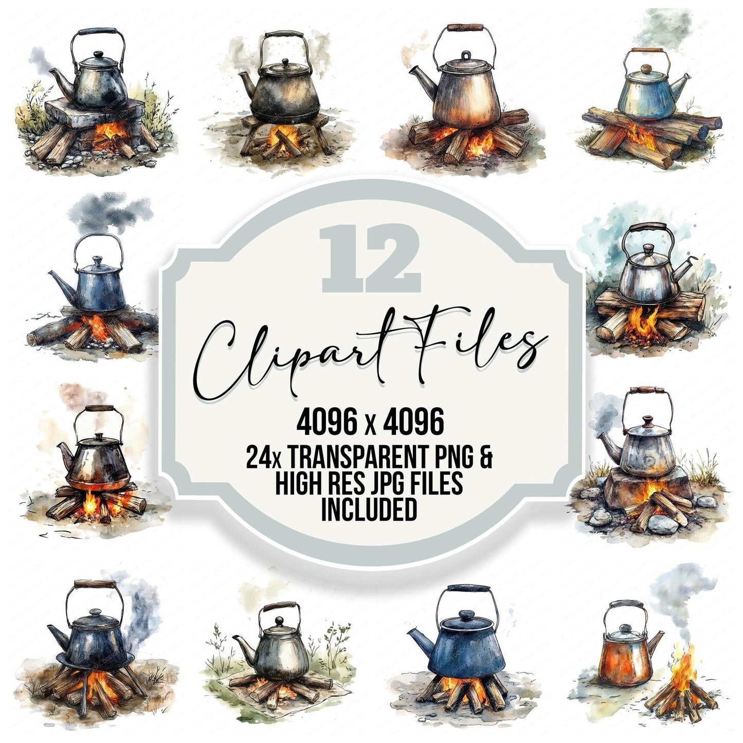 Campfire Kettle Clipart Set (DDD004792)