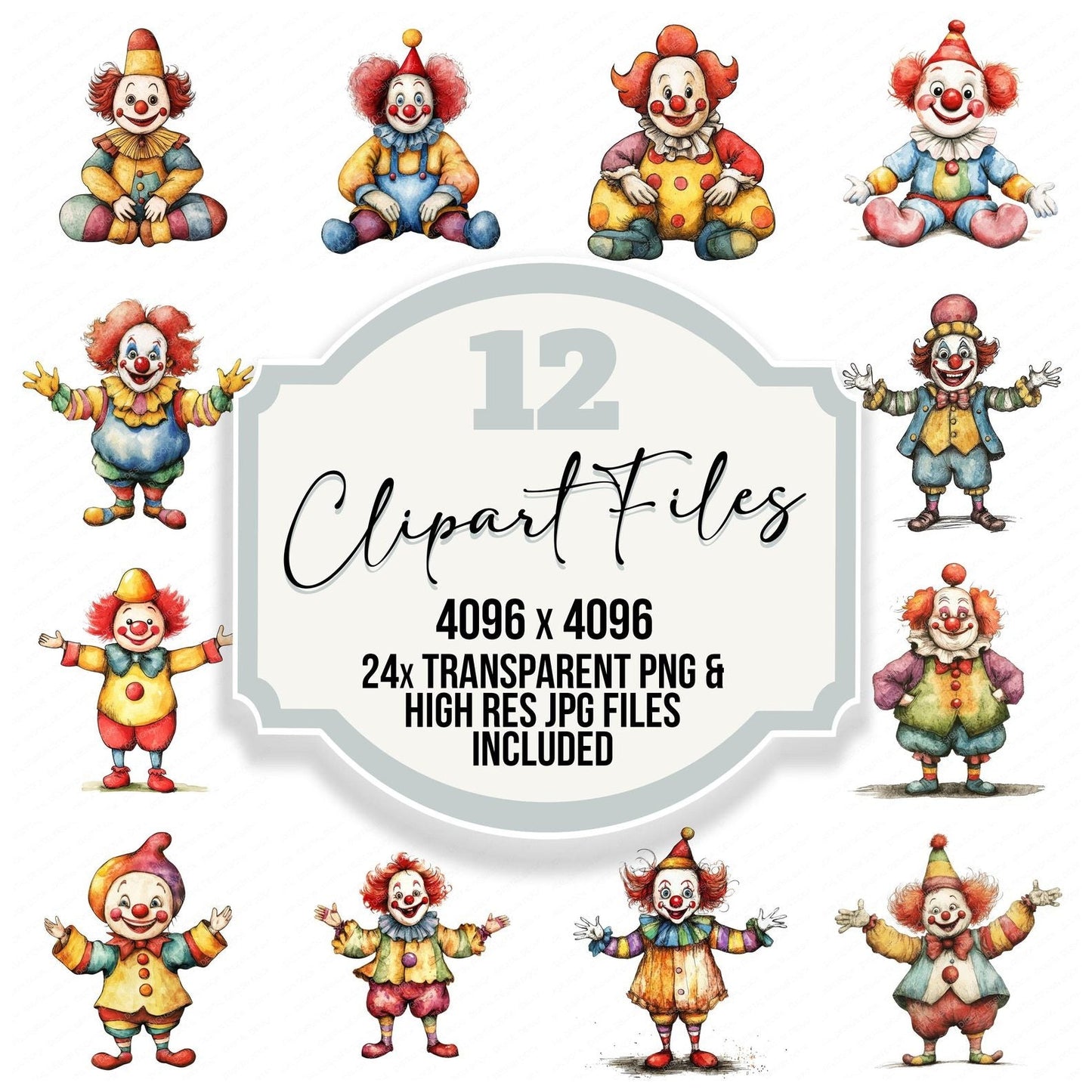 Cartoon Clown Clipart Set (DDD004806)