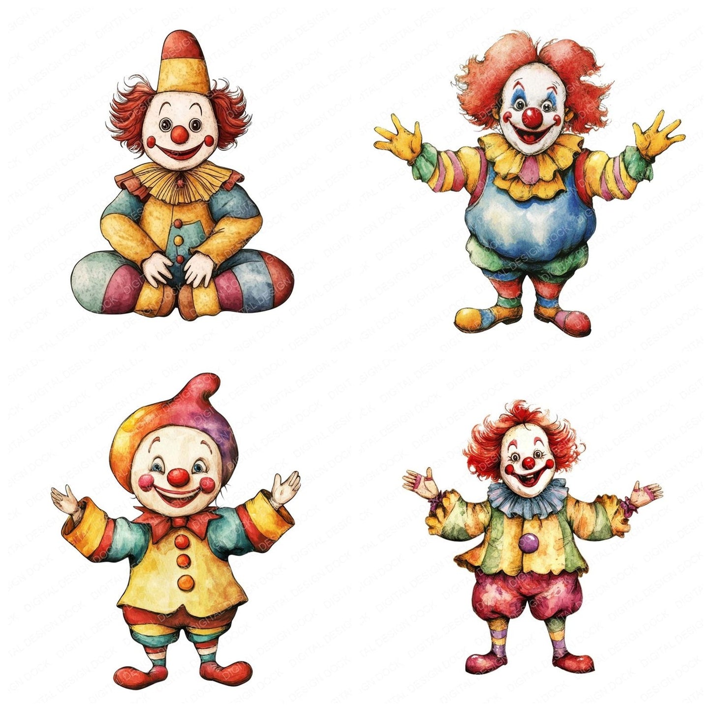 Cartoon Clown Clipart Set (DDD004806)