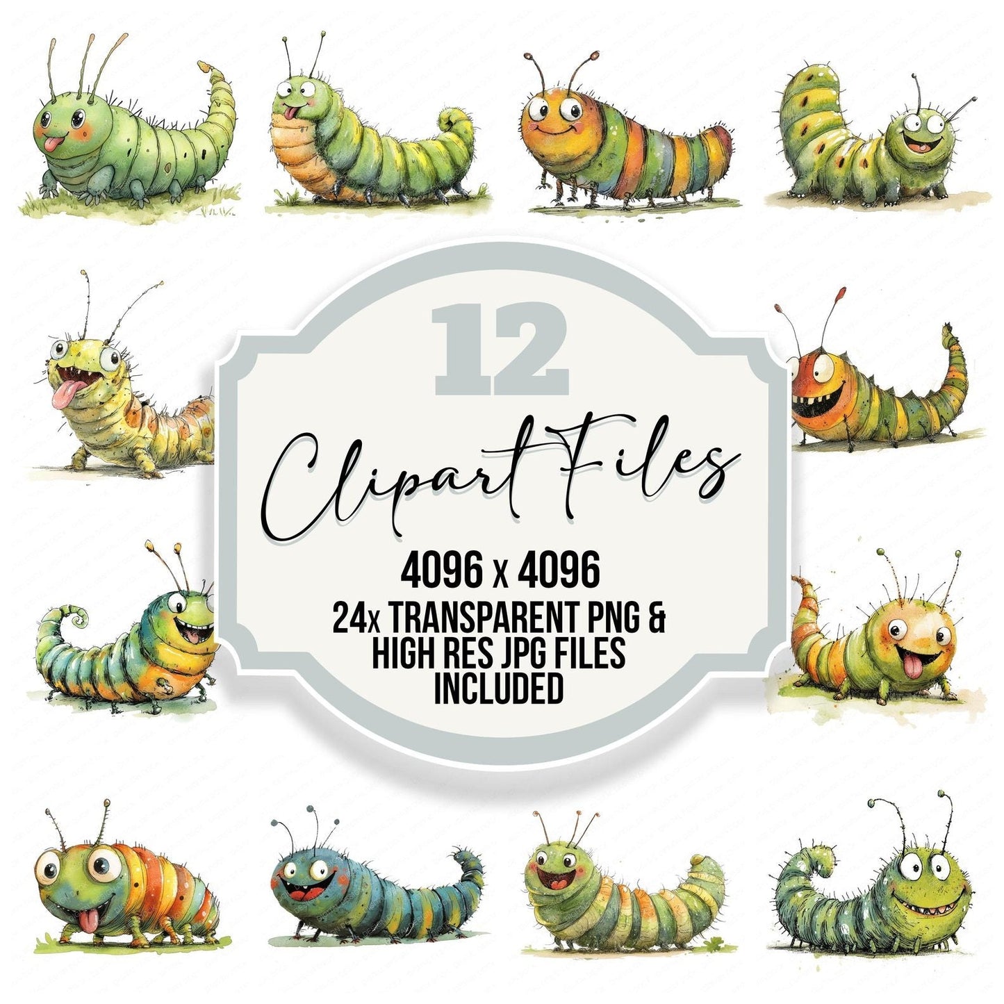 Caterpillar Character Clipart Set (DDD004822)