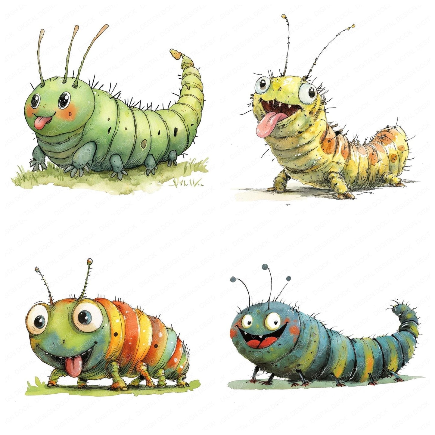 Caterpillar Character Clipart Set (DDD004822)