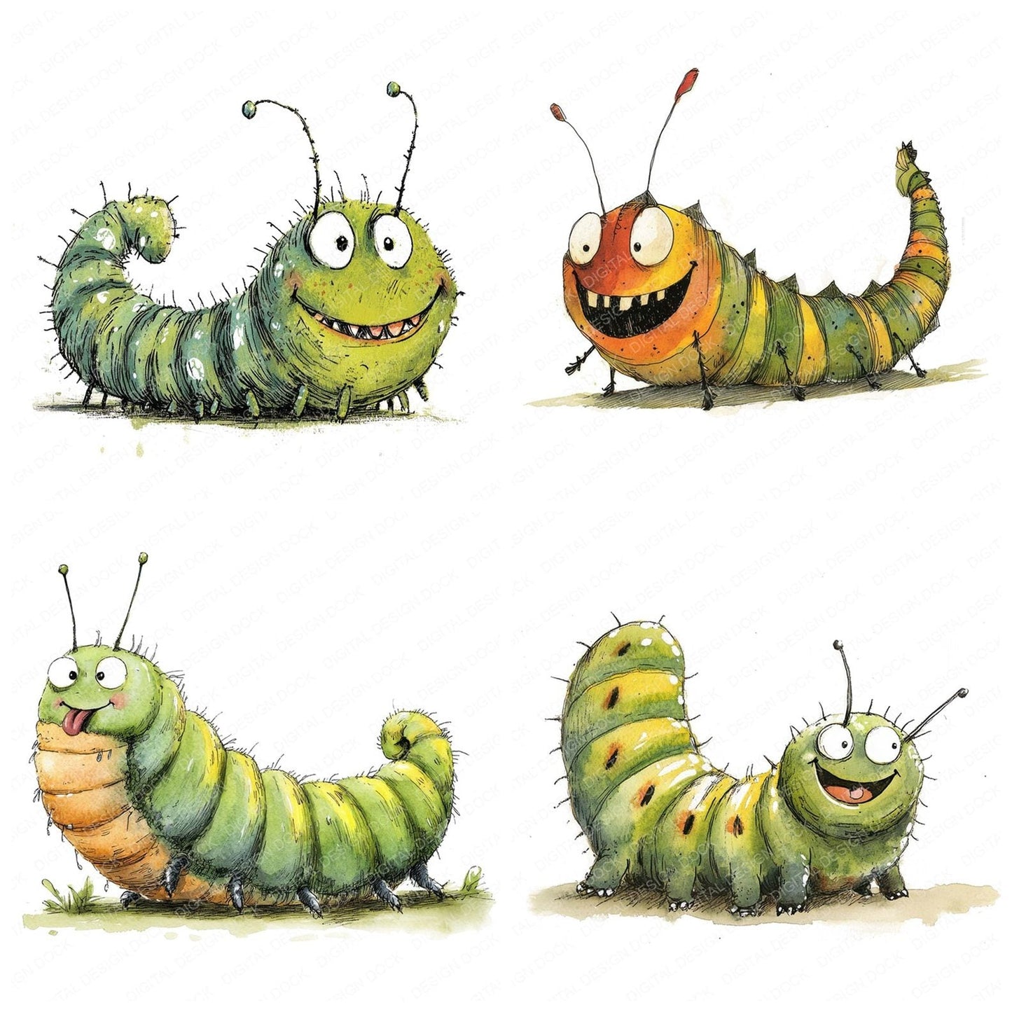 Caterpillar Character Clipart Set (DDD004822)