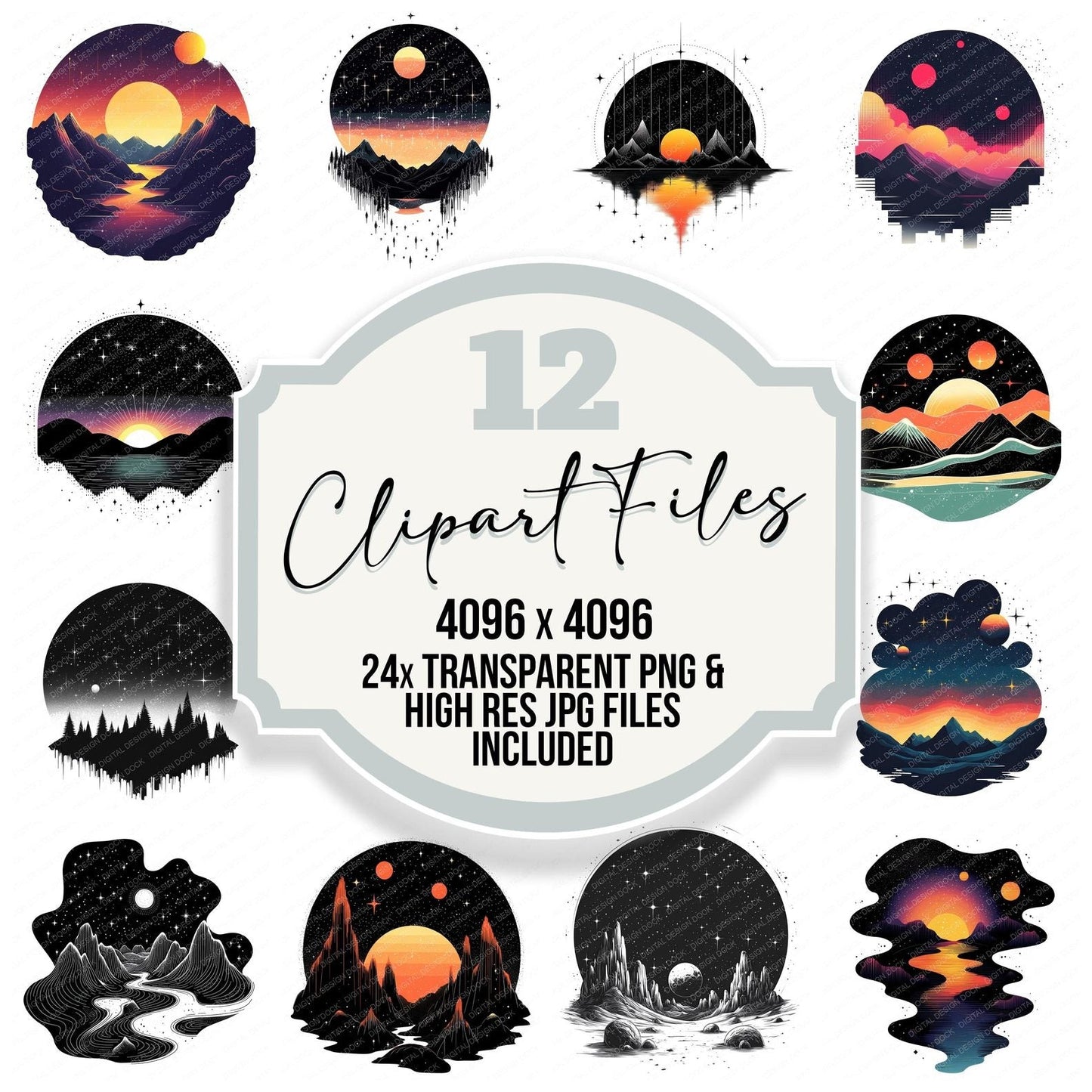Celestial Landscape Clipart Set (DDD004824)