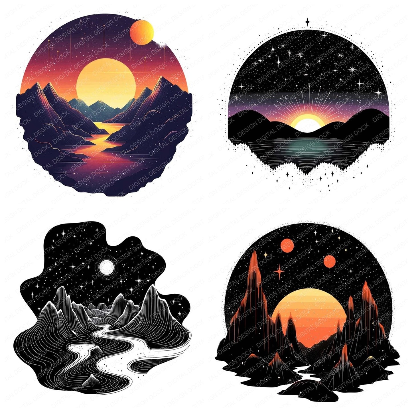 Celestial Landscape Clipart Set (DDD004824)