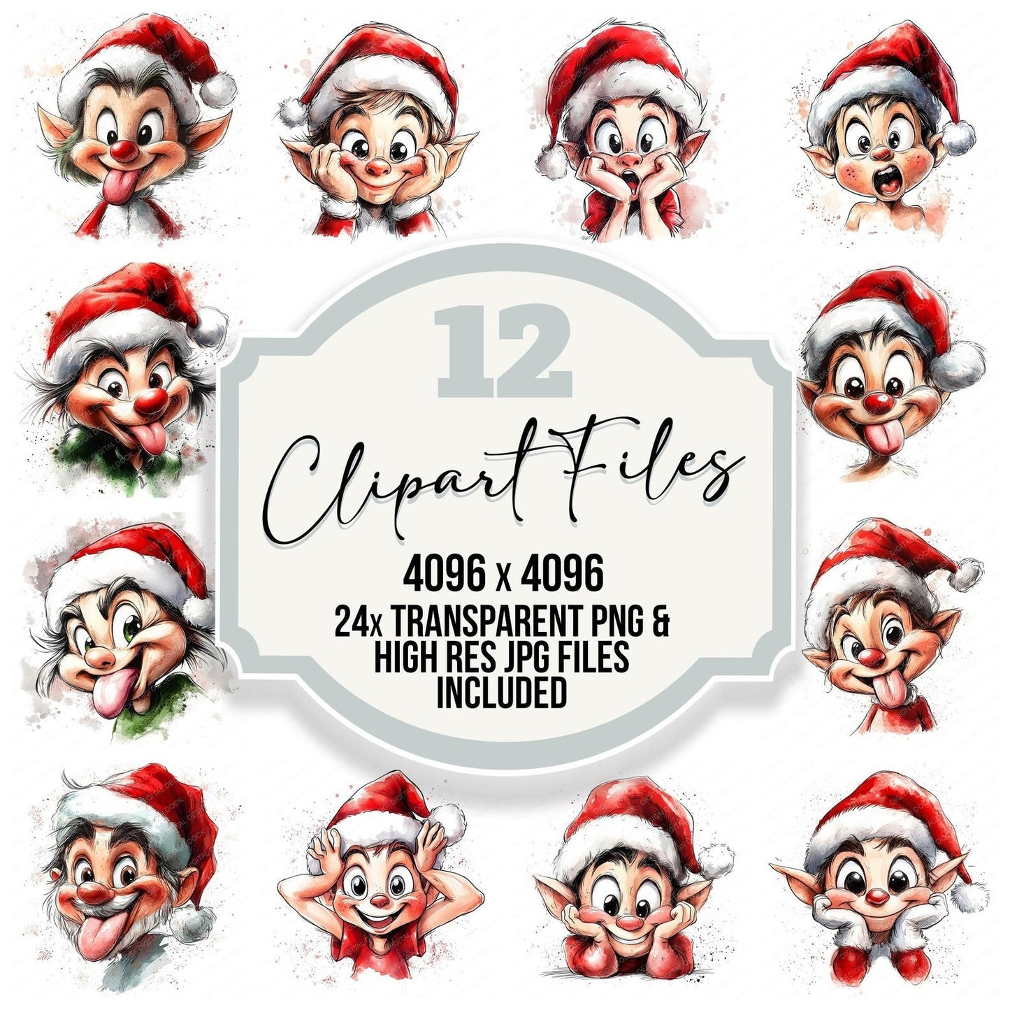 Cheeky Christmas Elf Clipart Set (DDD004834)