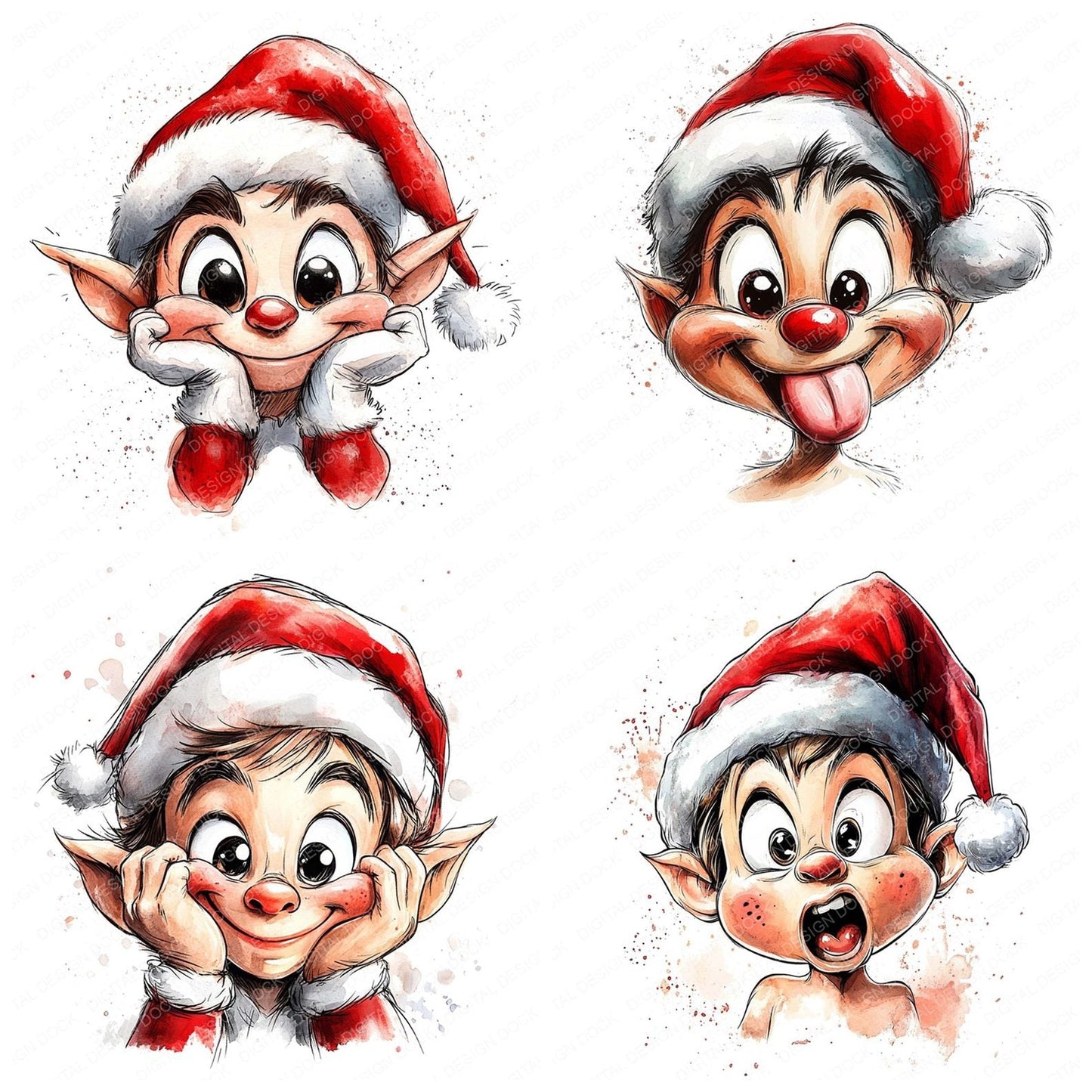 Cheeky Christmas Elf Clipart Set (DDD004834)