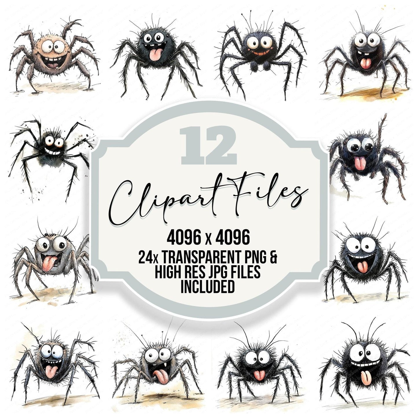 Cheeky Spider Character Clipart Set (DDD004836)