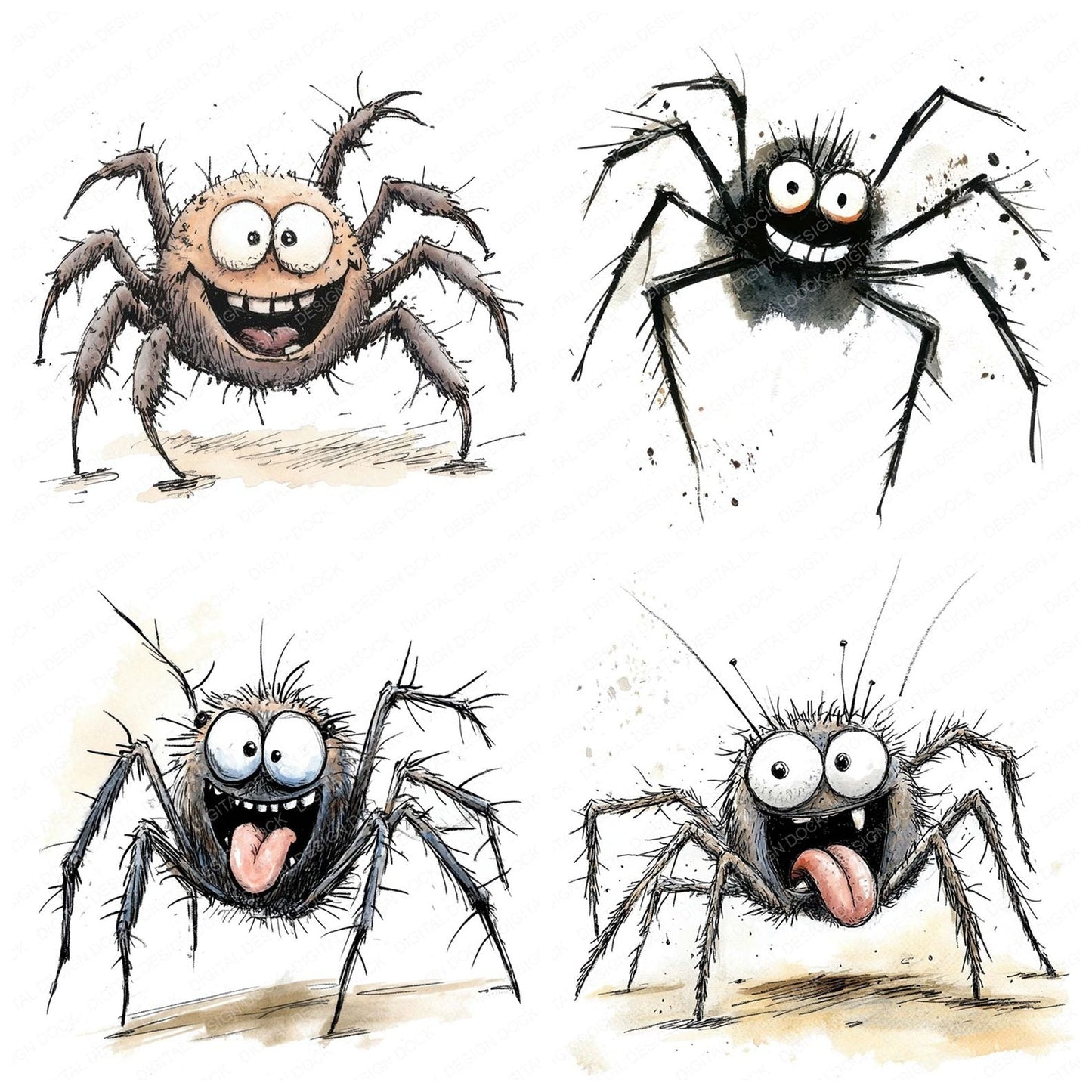 Cheeky Spider Character Clipart Set (DDD004836)