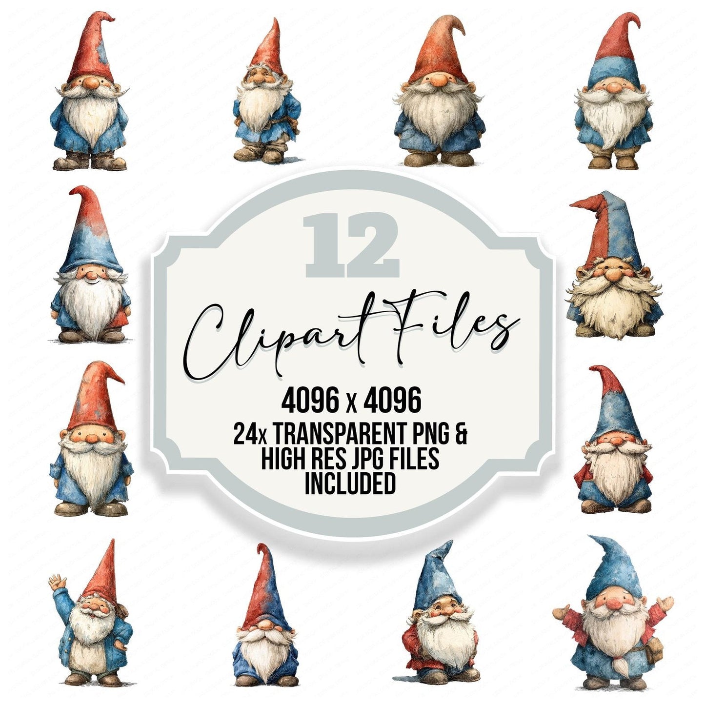 Cheerful Gnome Character Clipart Set (DDD004837)