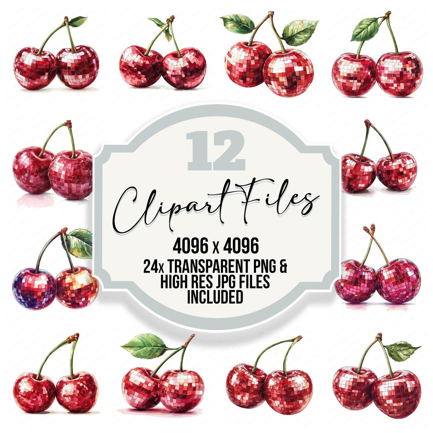 Cherry Disco Balls Clipart Set (DDD004843)