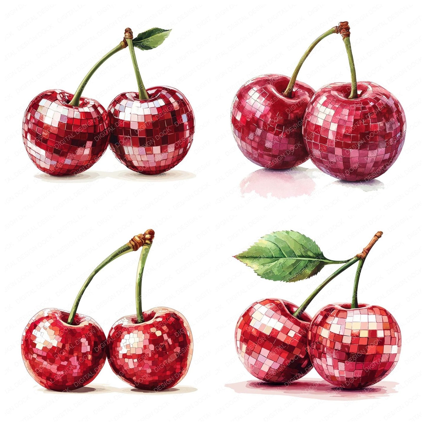 Cherry Disco Balls Clipart Set (DDD004843)