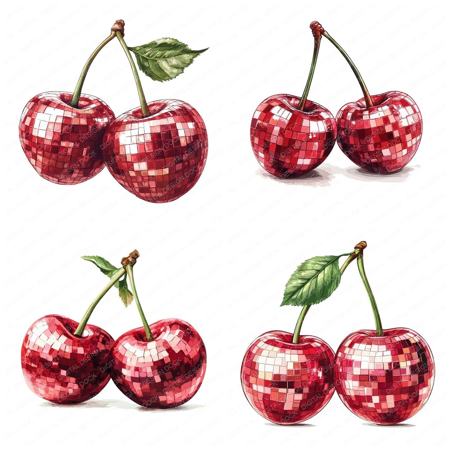 Cherry Disco Balls Clipart Set (DDD004843)
