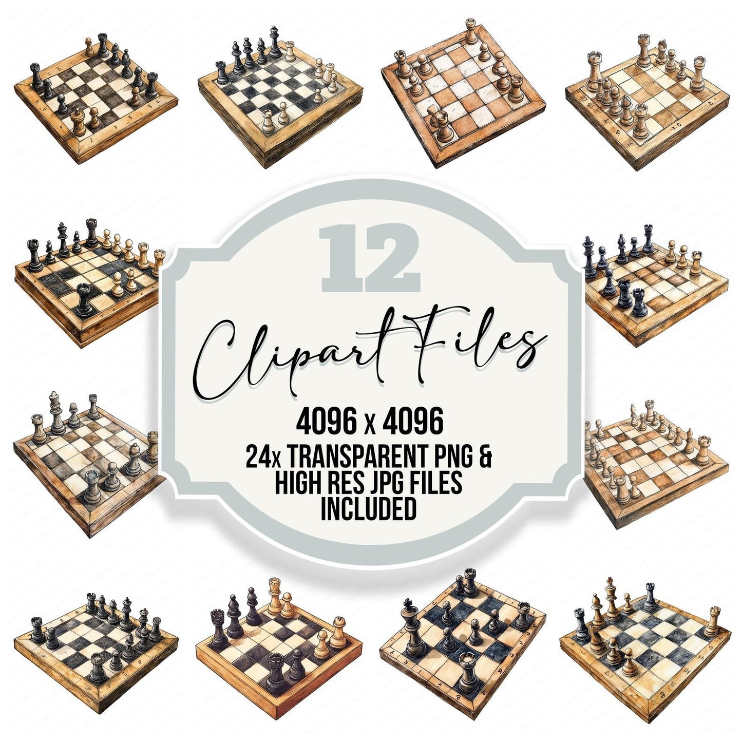 Chess Game in Progress Clipart Set (DDD004844)