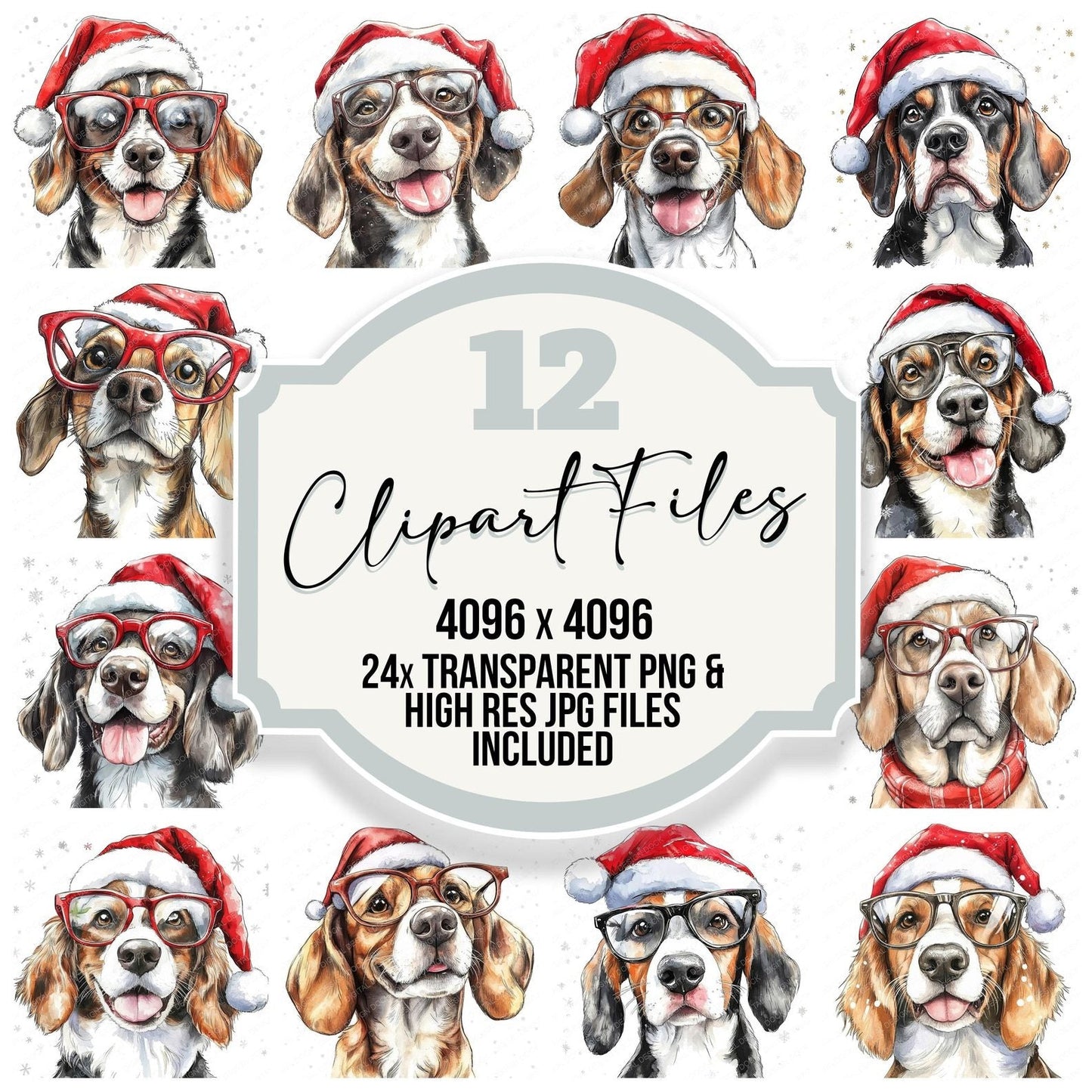 Christmas Dog Clipart Set (DDD004868)