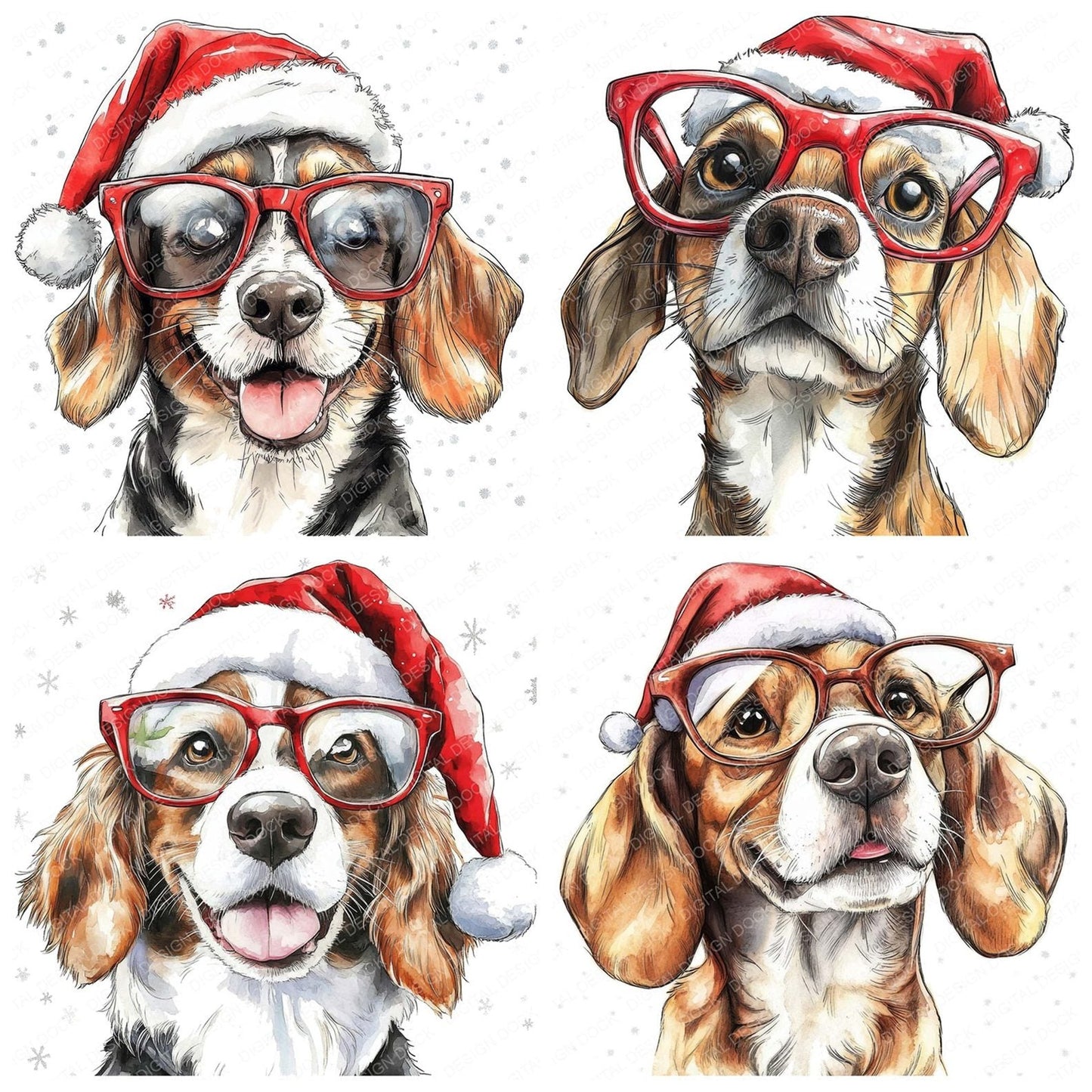 Christmas Dog Clipart Set (DDD004868)