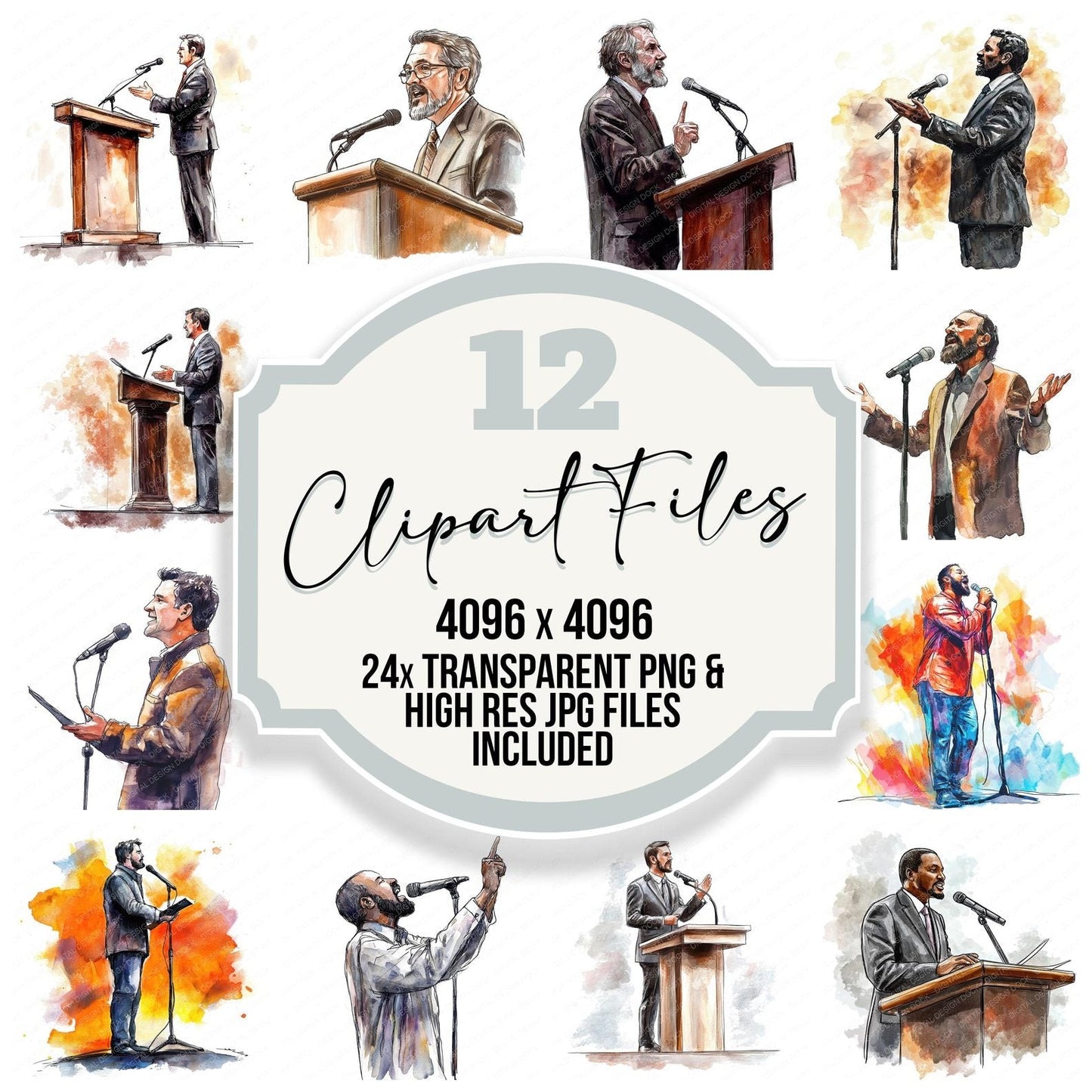 Church Preacher Clipart Set (DDD004973)