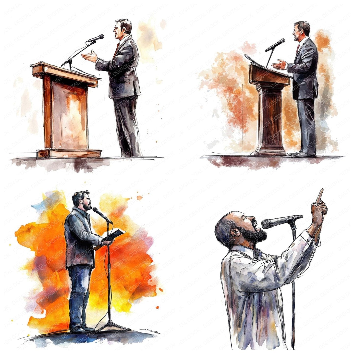 Church Preacher Clipart Set (DDD004973)