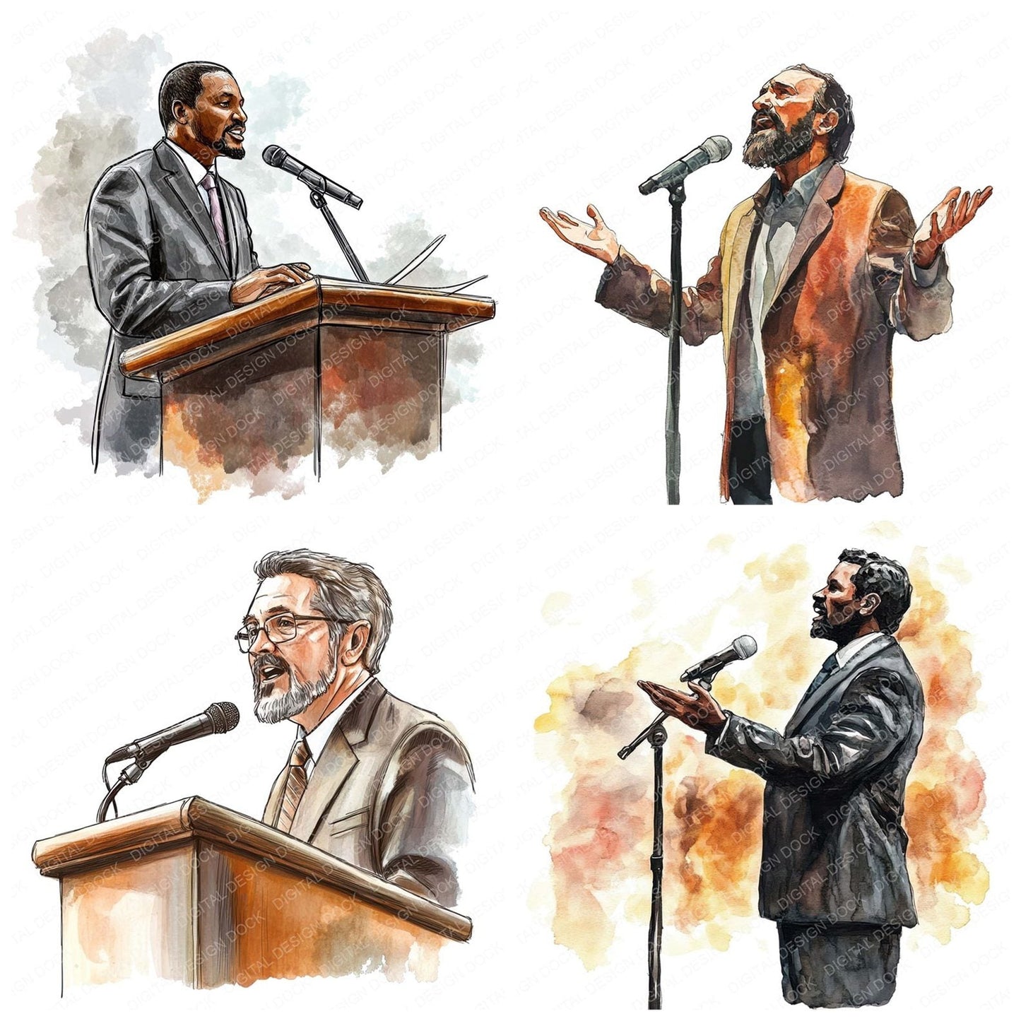 Church Preacher Clipart Set (DDD004973)