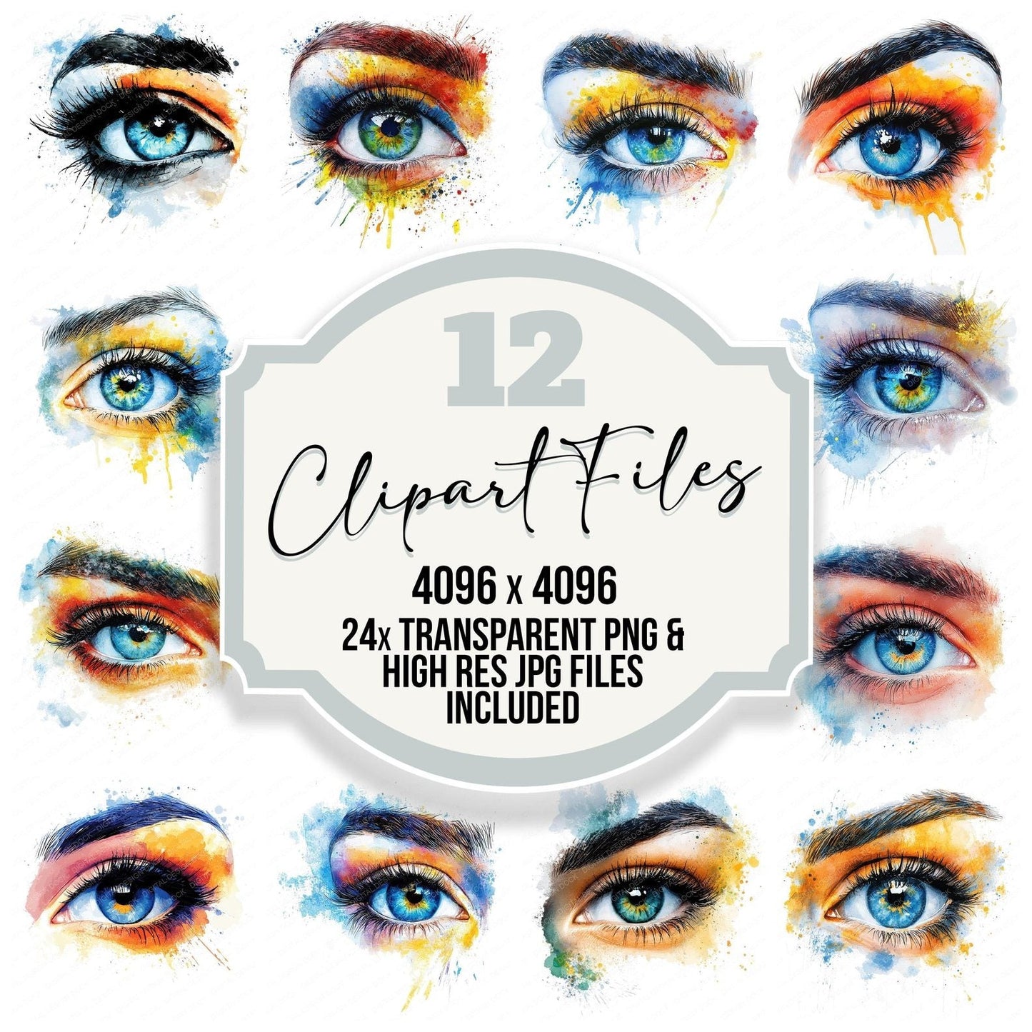 Close Up of Womans Eye Clipart Set (DDD004980)