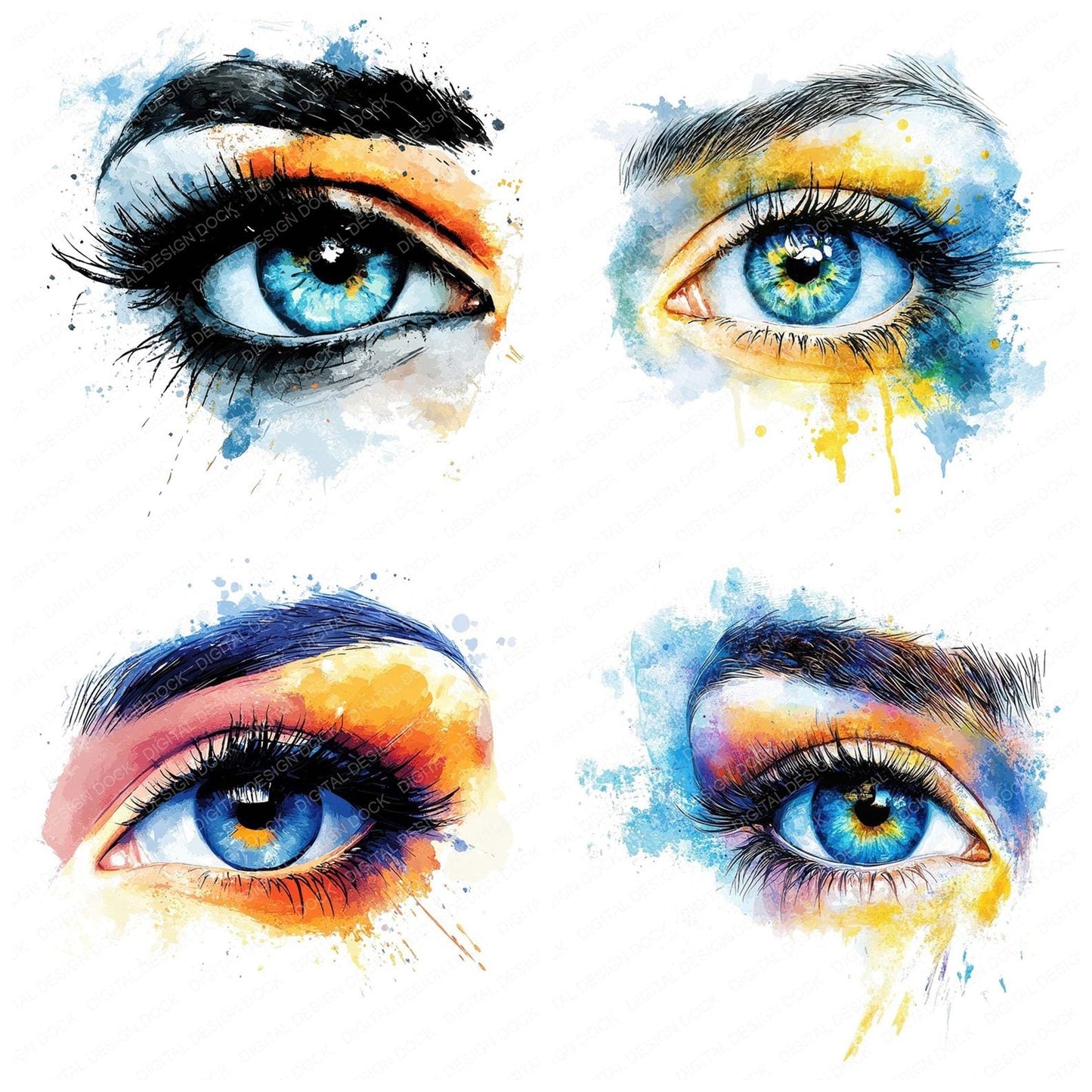 Close Up of Womans Eye Clipart Set (DDD004980)