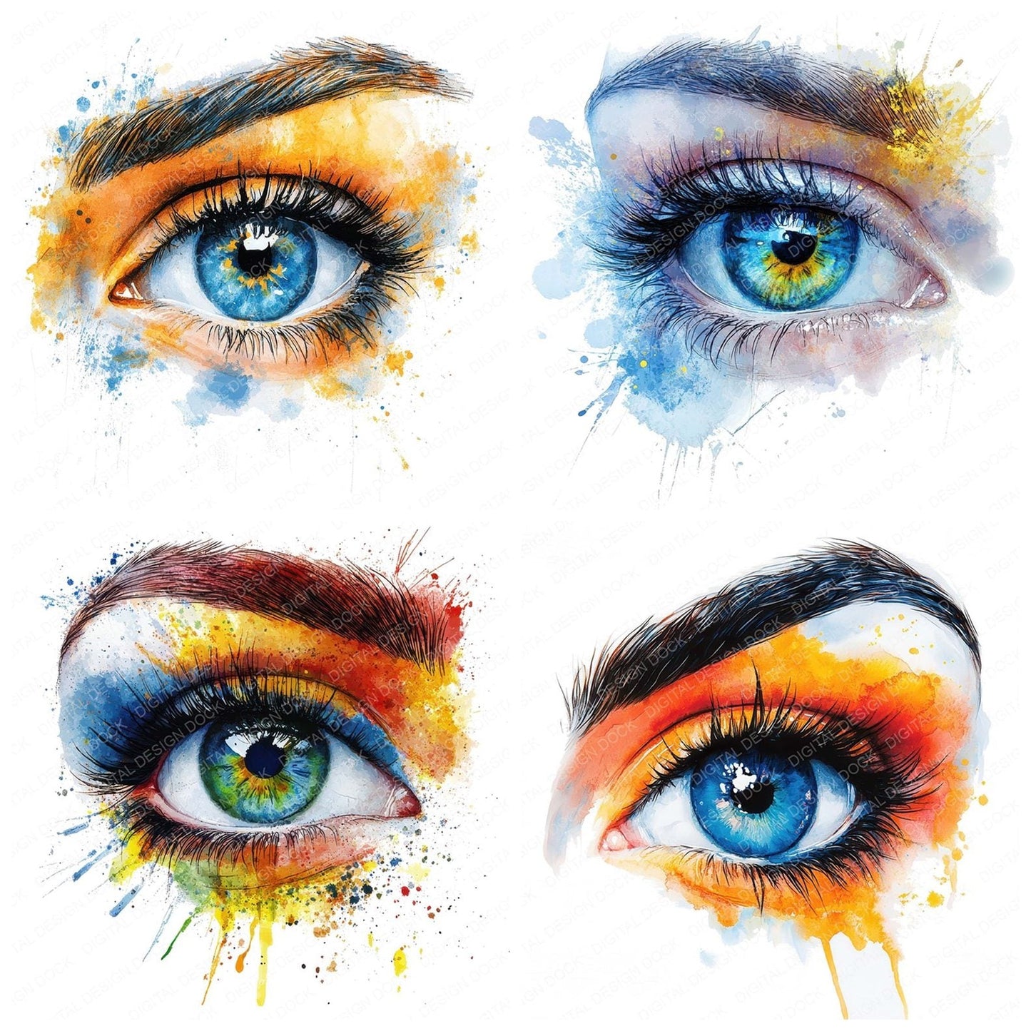 Close Up of Womans Eye Clipart Set (DDD004980)