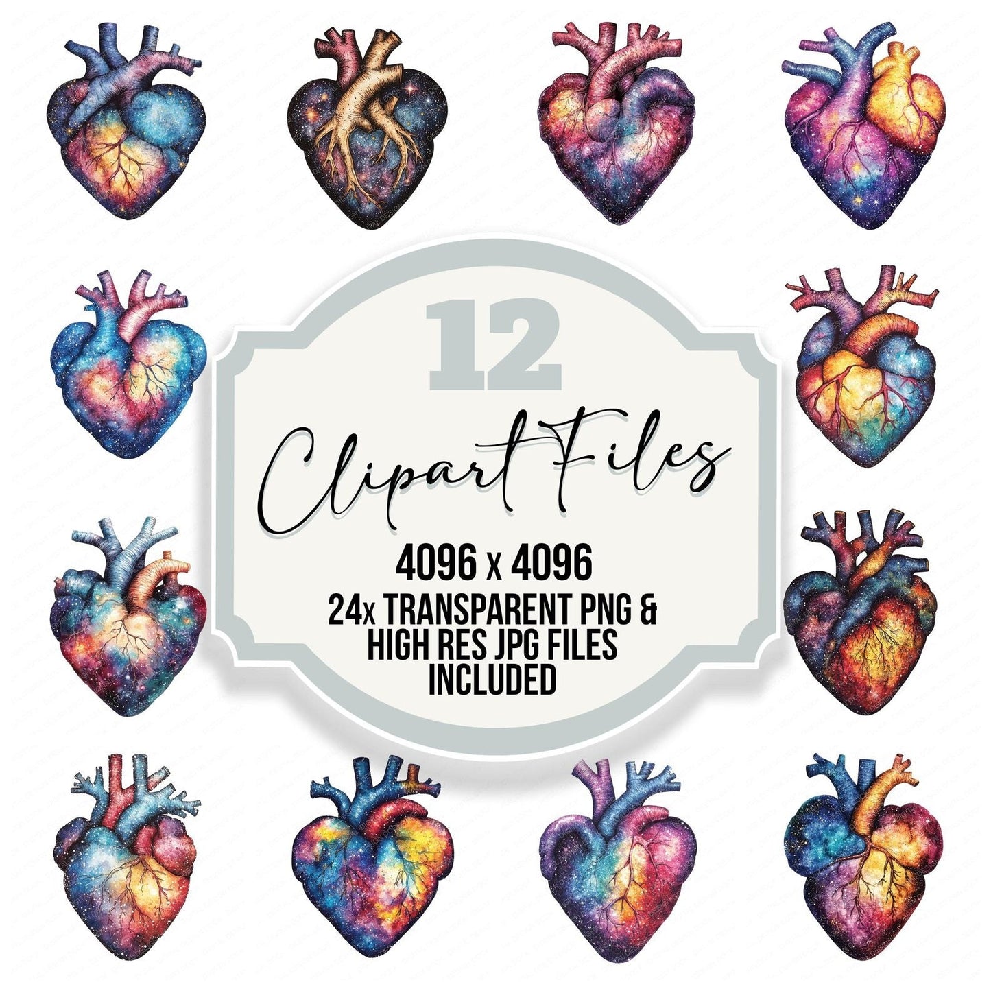 Cosmic Theme Heart Clipart Set (DDD005014)