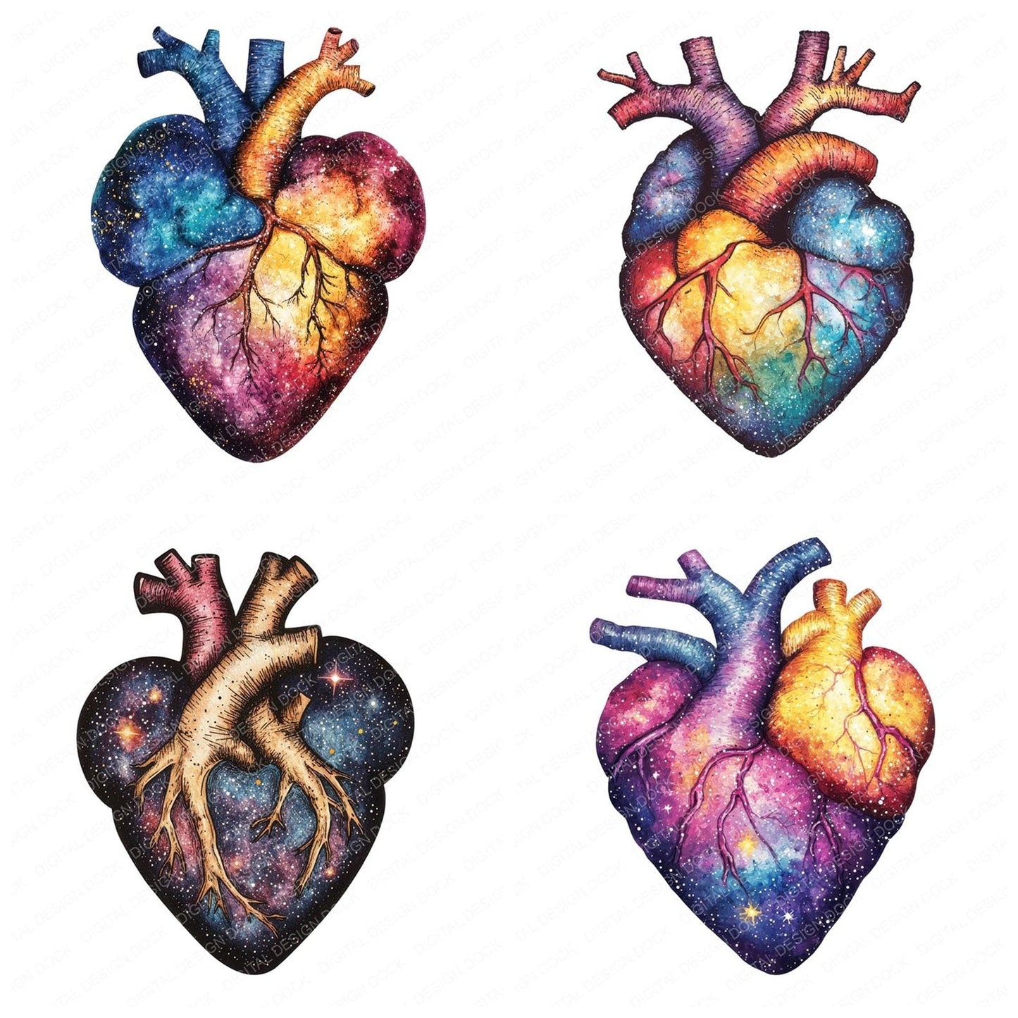 Cosmic Theme Heart Clipart Set (DDD005014)